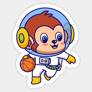 Basketball Monkey Astronaut Sticker